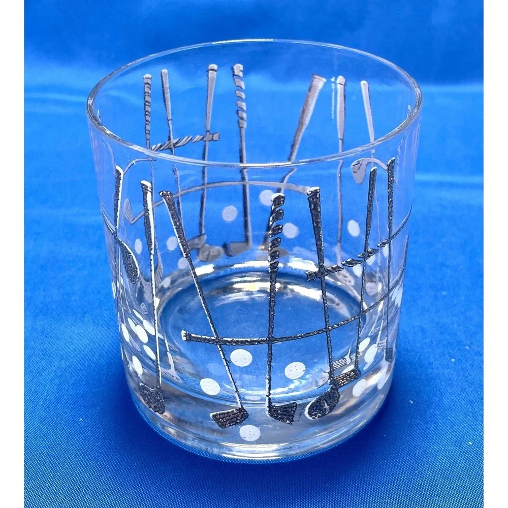 Georges Briard Rocks Whiskey Old‎ Fashion Glass Golf 22k Gold